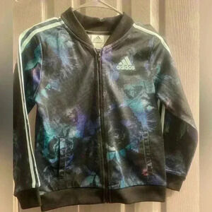 Boys Adidas Original Youth Medium 10-12 Jacket in black greens blue & yellow